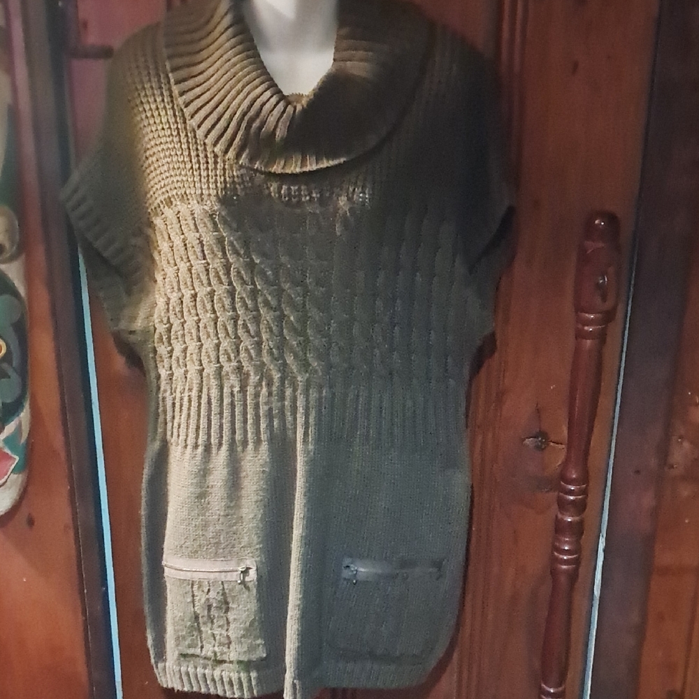 dressbarn Olive Cowl Neck Sweater